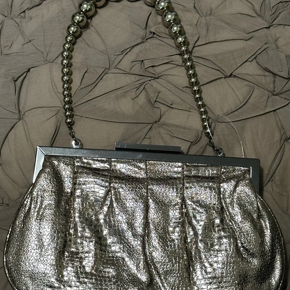 ALDO Silver Metallic Women's Bag - use with or without strap
